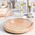 Crystal Round Coast Acacia Cake Dome και Board